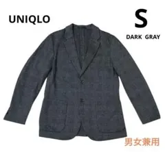 美品 ユニクロ ジャケット チェック グレー S