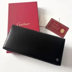 カルティエ　パシャライン　二つ折り　長財布　レザー　黒　ブラック　ロゴ金具のサムネイル