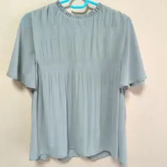 グレー 半袖ブラウス