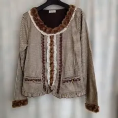 アクシーズファム　千鳥格子長袖トップス