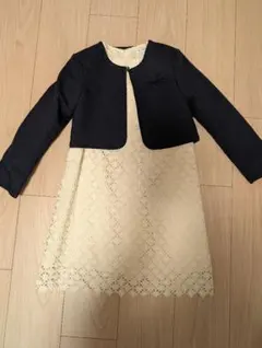 120cm ネイビージャケット・アイボリー ワンピースセット