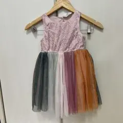 H&M スパンコール レインボー ラメチュール ドレス