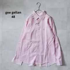 ジーゲランgee gellan ストライプボタンダウンシャツ　長袖　日本製　48のサムネイル