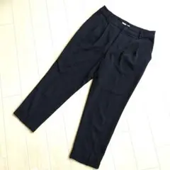 オペークドットクリップ　テーパードパンツ　ネイビー　M　スラックス