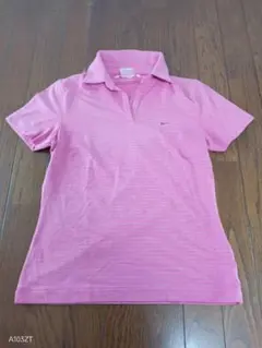 NIKE GOLFナイキゴルフ　ウェア半袖ポロシャツ　レディスM　ピンク☓白☓紫