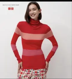 UNIQLO　プリンセスタム・タム　ヒートテックシームレスリブタートルネックT