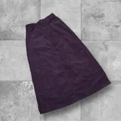 ロングスカート　コーデュロイ　ウエストゴム　パープル　紫　Lサイズ
