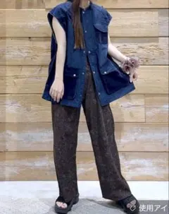 niko and DRYクシュイージーパンツ ブラウンペイズリー Sサイズ