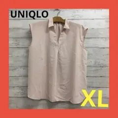 ユニクロ 襟付きノースリーブシャツ レディース XL ピンク系