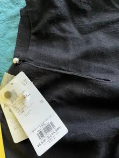 【新品未使用】ウエストタック 黒ワンピース 暖か素材 残1 L