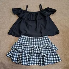 セパレート水着　 黒白チェック １３０センチ