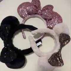 ディズニーランド　ディズニーシー　ミニーカチューシャセット