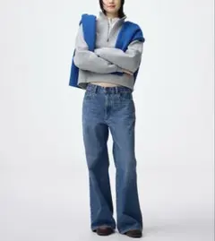 GU バギーフレアジーンズ+EC(丈長め81.0cm) L