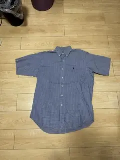 Ralph Lauren ボタンシャツ 青　白　チェック　ポロ　ラルフローレン