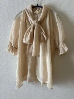 An MILLE★ボウタイブラウス (F)ベージュのサムネイル