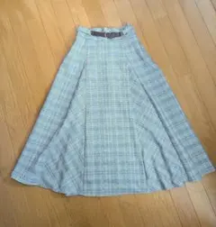 MAJESTIC LEGON チェック柄 フレアスカート グレー系