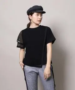 Re.Verofonna ヴェロフォンナ　メッシュレイヤードカットソー　黒のサムネイル
