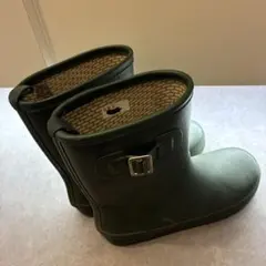 難あり！ダークグリーン ゴム製 長靴 23cm