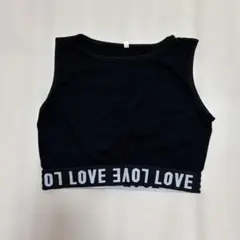 LOVE ロゴ入り ノースリーブ タンクトップ 黒