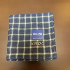 未使用　KENZO ネイビー チェック柄 ハンカチのサムネイル