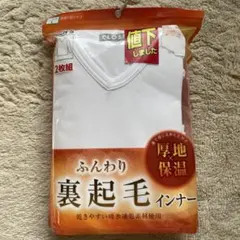 裏起毛インナー　メンズ長袖V首シャツ　L 2枚組