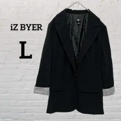 iZ BYER 【L】レディース テーラードジャケットブラック 黒 シンプル