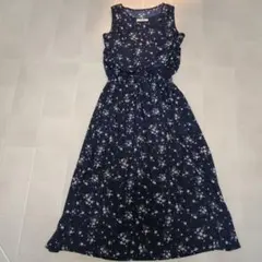 ワンピース　花柄　ネイビー