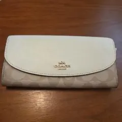 COACH 長財布 ホワイト ベージュ