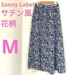 Sonny Labelアーバンリサーチ サテン風花柄ロングスカート ウエストゴム