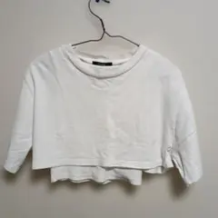 EMODA ホワイト クロップドTシャツ 半袖