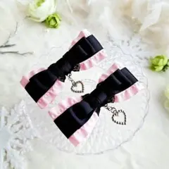 【限定1点】リボンクリップ　ヘアクリップ　ヘアアクセサリー　ピンク　2個セット