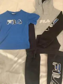 FILAキッズ 130cm 3点セットパーカーパンツ Tシャツ上下 セットアップ