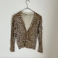Lillie Rubin ヒョウ柄 長袖カーディガン 【S】