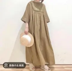 samansa mos2 カーキ刺繍ワンピースのサムネイル