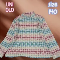 【UNIQLO】ユニクロ 花柄 トップス 140サイズ フリース薄手 ハイネック