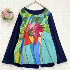 【ヒロコビス】 花柄 絵画風 抽象画 シャツ トップス (11号) 長袖のサムネイル