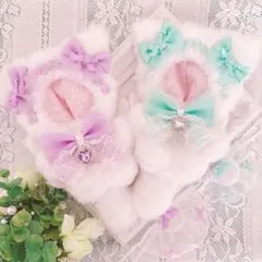 零花様専用 自立(445-446)ぬい服 10cm 着ぐるみ ねこ スタイ付き