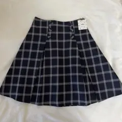 evelyn ネイビー チェック フレアスカート