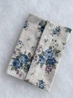 ポケットティッシュケース　No.12★花柄　ブルー　パープル★ ハンドメイド