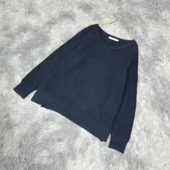 【良品】AMERICAN HOLIC ワッフル編みニット サイドスリット (M)