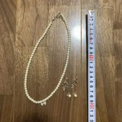 アイボリー パール ネックレス イヤリング セット