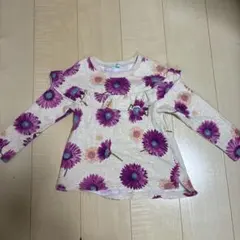 ハッカキッズ　ガーベラ柄裏起毛トレーナー　110