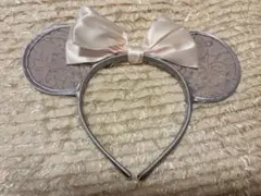 【最終値下げ】ミニーカチューシャ　レース　くすみピンク