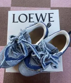 ☆値下げ☆超美品 LOEWEロエベ スニーカー デニムレースアップフラットのサムネイル