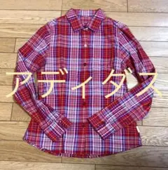 再値下☆美品☆アディダス/カジュアルシャツ/長袖シャツ/オーバーシャツ/綿100のサムネイル