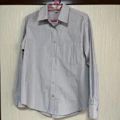 ストライプ ボタンアップシャツ 長袖