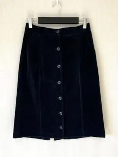 アーバンリサーチドアーズ　コーデュロイスカート　スリット　ボタン　ネイビー
