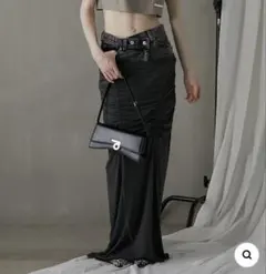 prank project レイヤードマキシシャーリングスカート 36