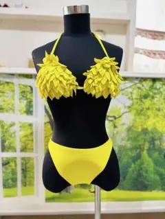 フリル付きイエローセパレート　パイナポーな水着