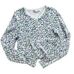 ZARA 花柄 カーディガン Mサイズ 小花柄 パープル ホワイト 春　数回着用